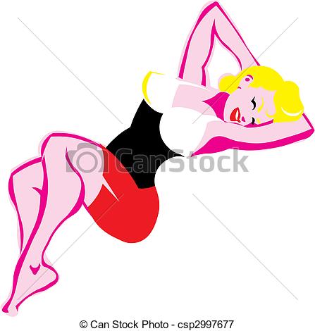 447x470 Pin Up Dolls Girl Vector Illustration. Woman Pin Up Blonde