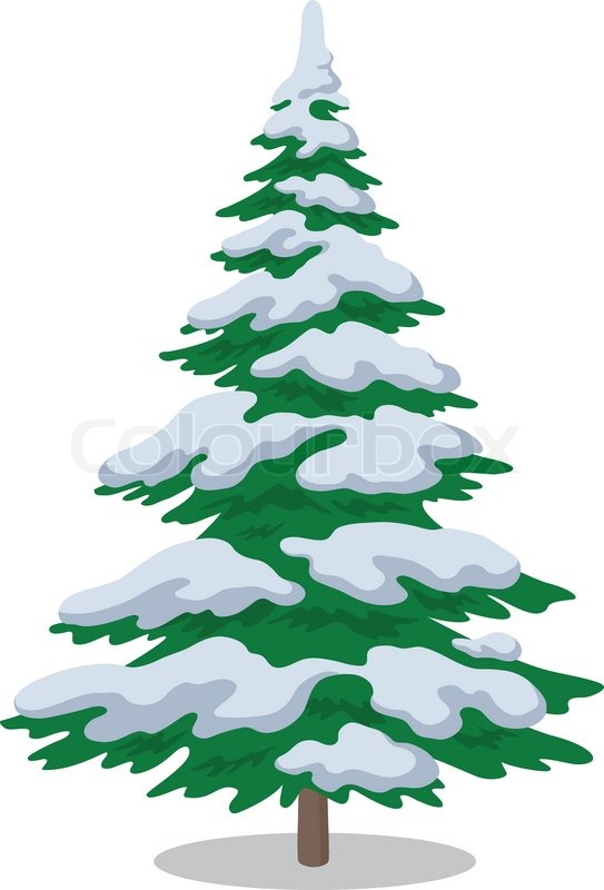 543x800 Snowy Tree Clipart