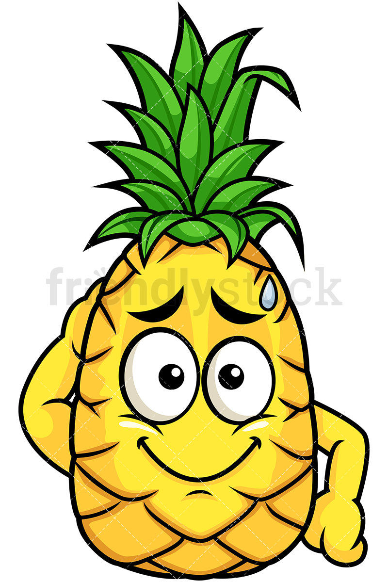 800x1200 Pineapple Feeling Sorry Cartoon Vector Clipart