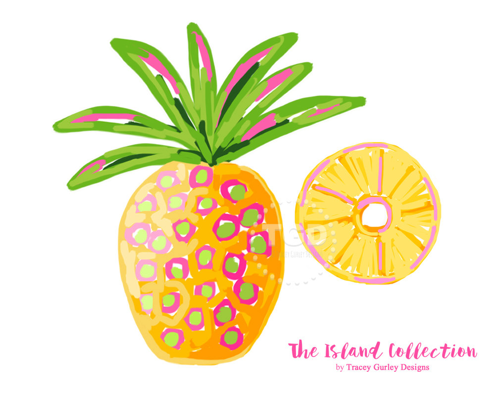 1000x800 Preppy Pineapple Clip Art