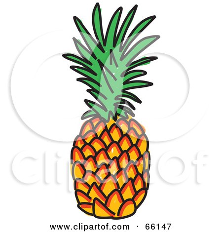 450x470 Clipart Illustration Of A Green Background Of Fresh Pineapples By