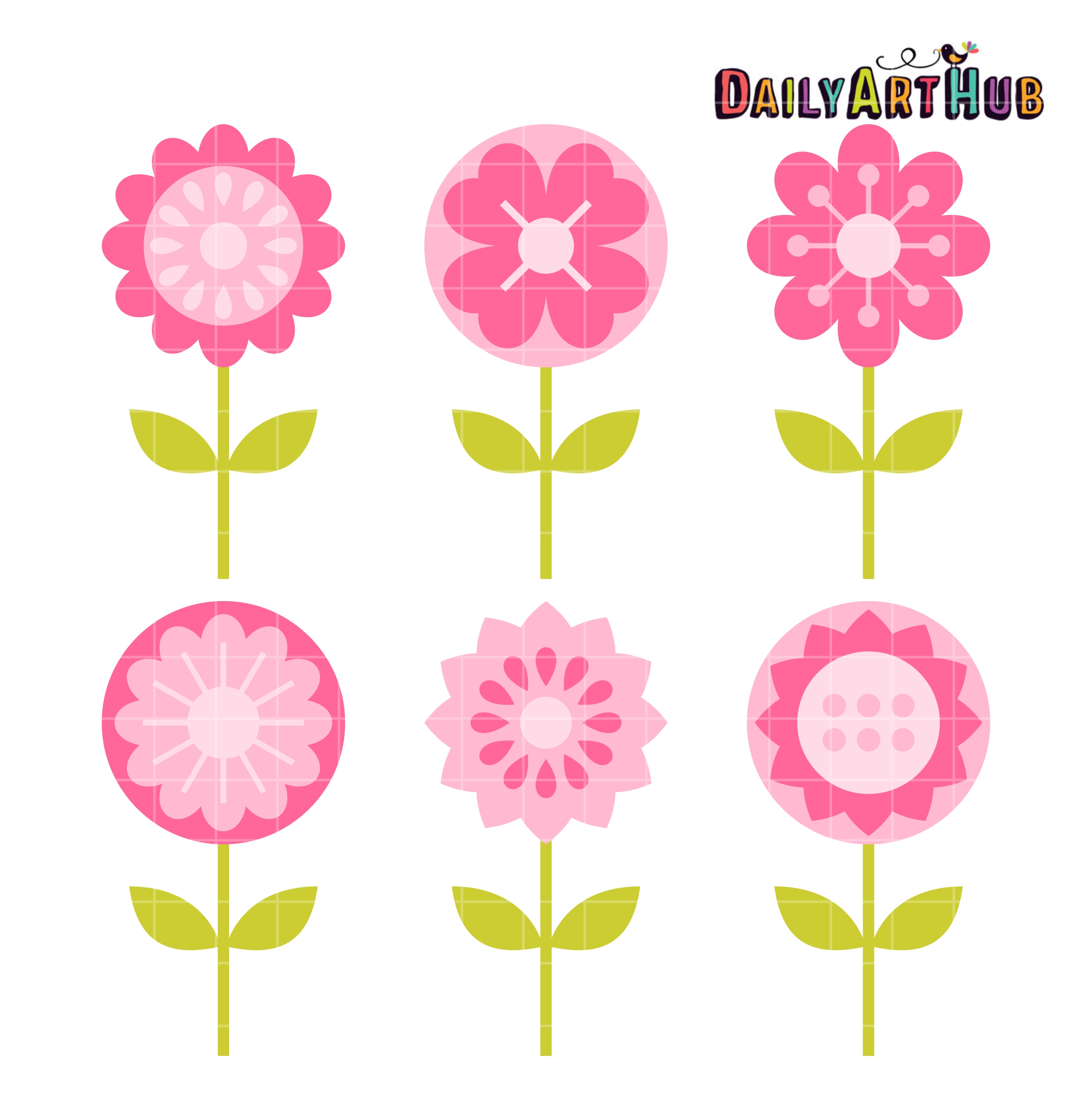 2664x2670 Pink Flowers Clip Art Set Daily Art Hub Free Clip Art Everyday