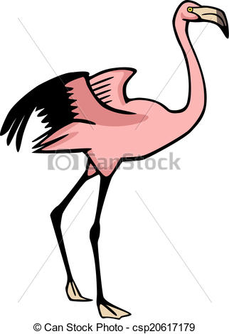 322x470 Pink Flamingo Standing With Wings Open Up Vectors Illustration