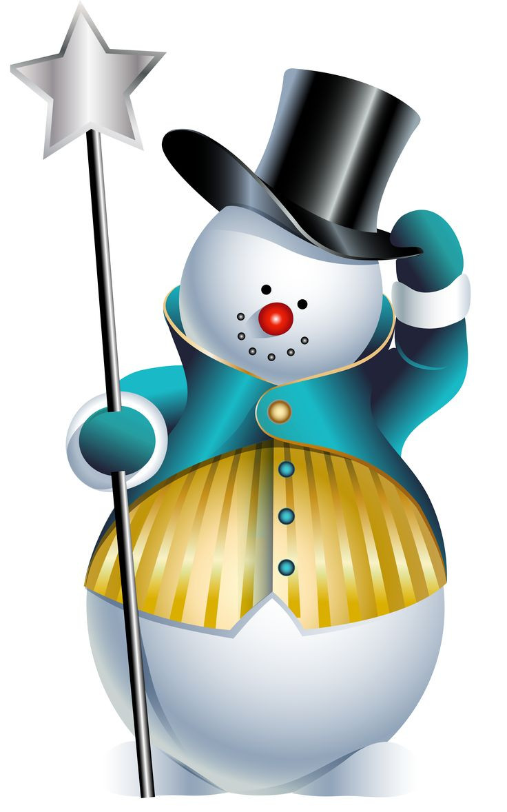 736x1178 Cute Snowman With Scarf Hat And Snowflakes Vector Clip Art