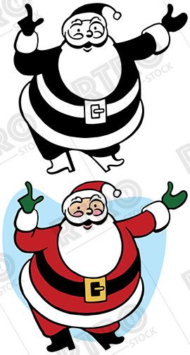 270x504 Santa Claus Gestures And Points To Something Interesting Vintage