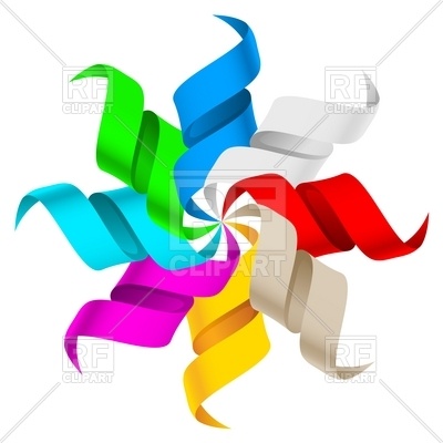 400x400 Pinwheel Made Of Spiral Paper Streamer Royalty Free Vector Clip