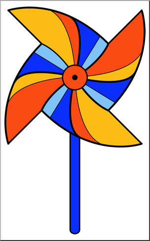 304x489 Clip Art Pinwheel 4 Blades 1 Wstick Color 2 I