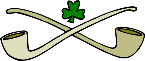 500x213 Crossed Pipes And A Shamrock Vector Clip Art Public Domain Vectors