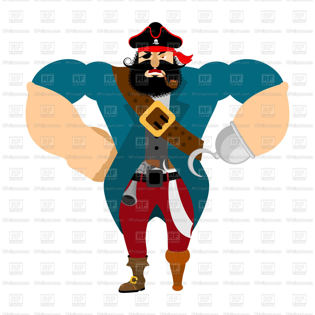 1200x1200 Angry Strong Pirate Royalty Free Vector Clip Art Image