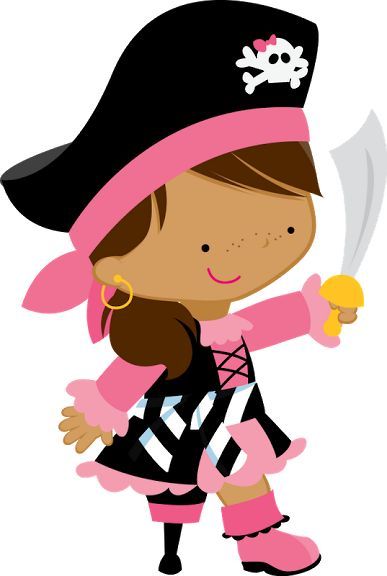 387x576 Peg Leg Pirate Princess Clip Art
