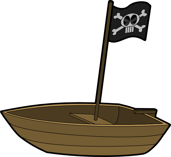 600x552 Pirate Flag Boat Clip Art