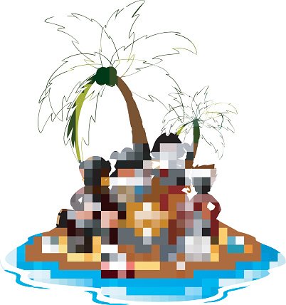 402x428 Pirate In The Treasure Island Premium Clipart