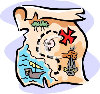350x328 Royalty Free Clip Art Image Pirate's Treasure Map