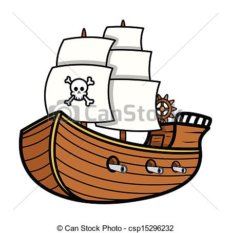 450x454 Drawing Art Of Cartoon Pirate Ship Vector Illustration Vectors