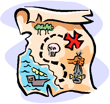385x364 Pirate Map X Clip Art