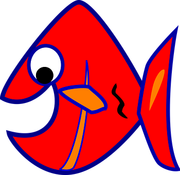 350x340 Piranha, Fish, Red, Orange Newcomers Clip Art