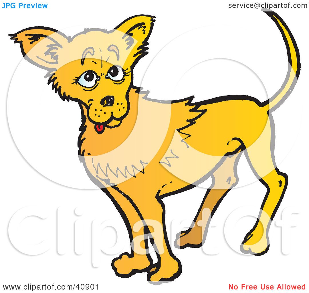 1080x1024 Clipart Illustration Of A Friendly Yellow Chihuahua Dog By Snowy