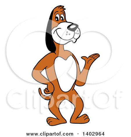 450x470 Cartoon Clipart Of A Presenting Beagle Dog Standing