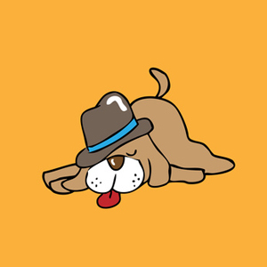 300x300 Clip Art Sleeping Dog With Hat