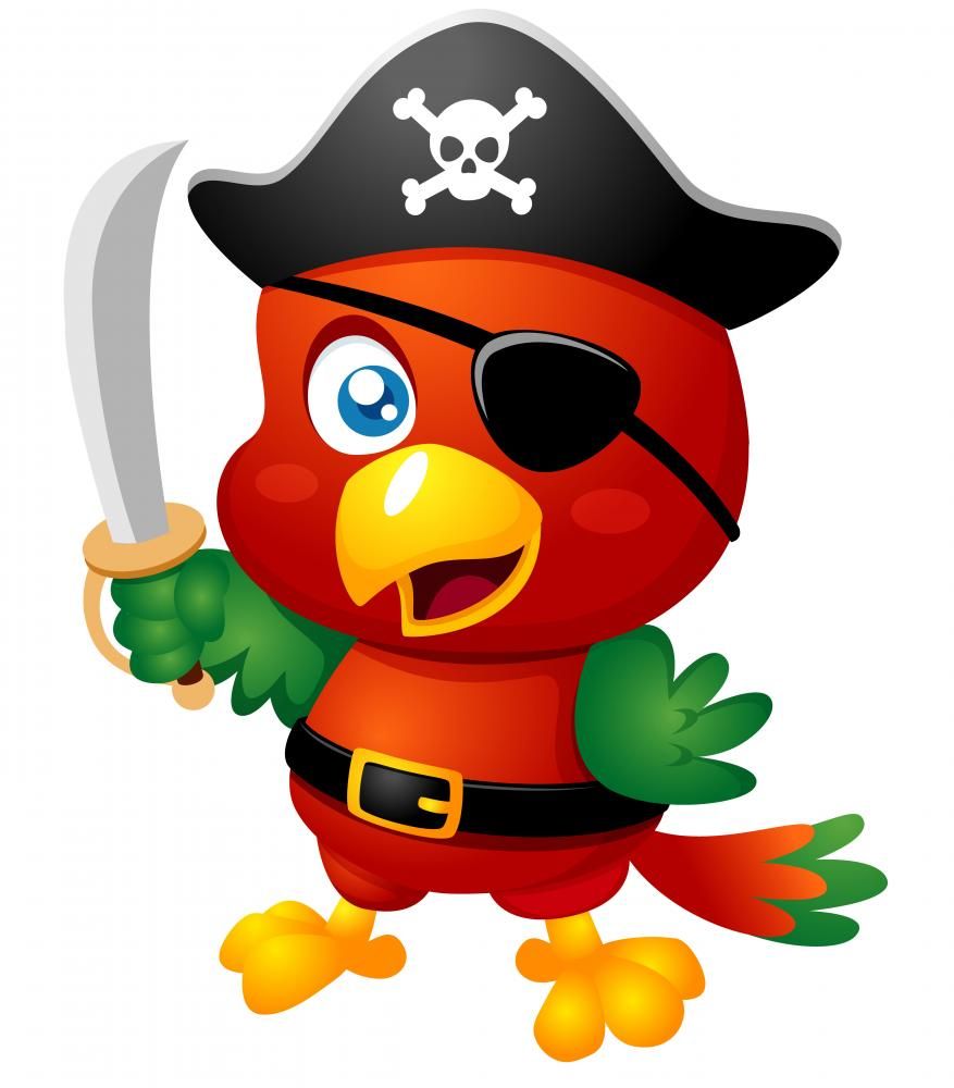 877x1000 Illustration Of Cartoon Pirate Parrot