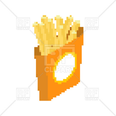 400x400 Fried Potatoes In Pixel Art Royalty Free Vector Clip Art Image