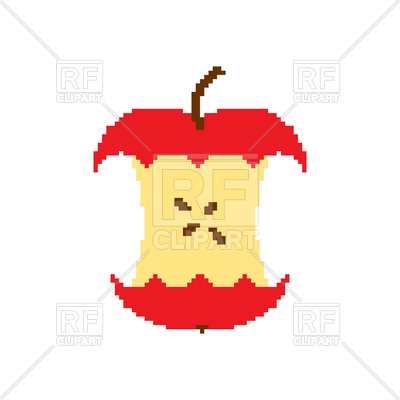400x400 Apple Core In Pixel Style Royalty Free Vector Clip Art Image