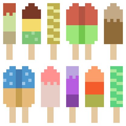 416x416 Pixel Art Icecream Premium Clipart