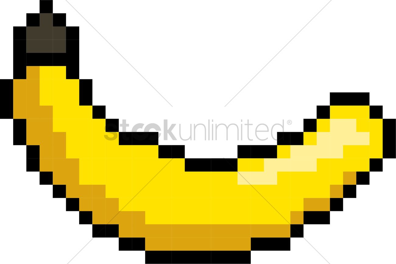 1300x867 Pixel Art Banana Vector Image