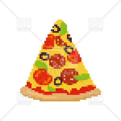 400x400 Pizza Piece In Pixel Art Royalty Free Vector Clip Art Image