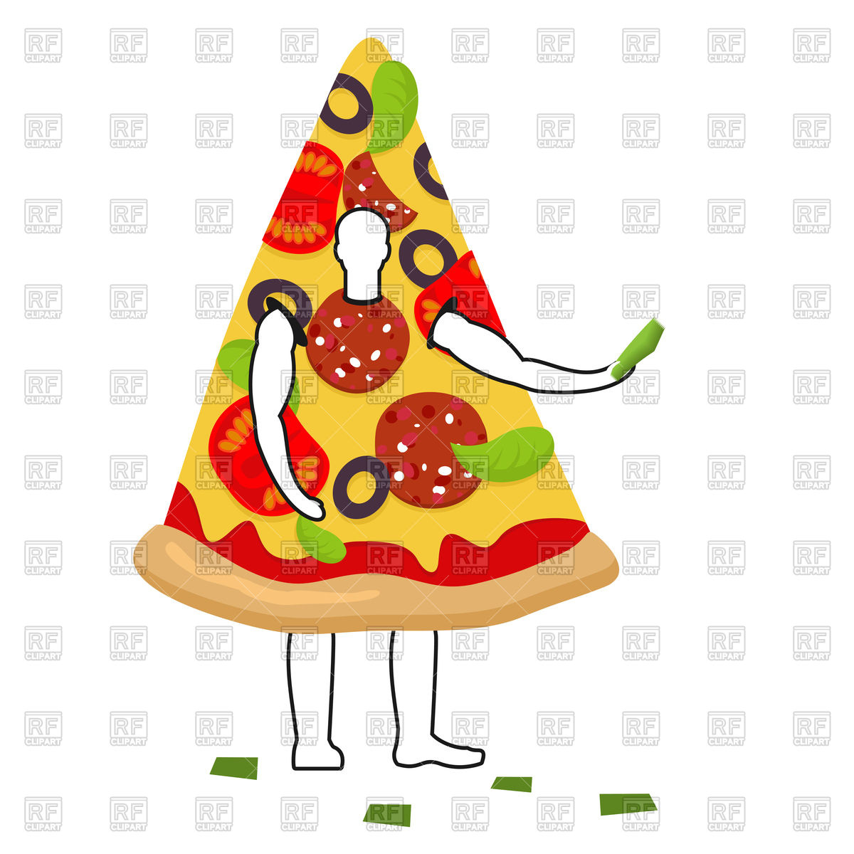 1200x1200 Pizza Man Mascot Promoter Royalty Free Vector Clip Art Image