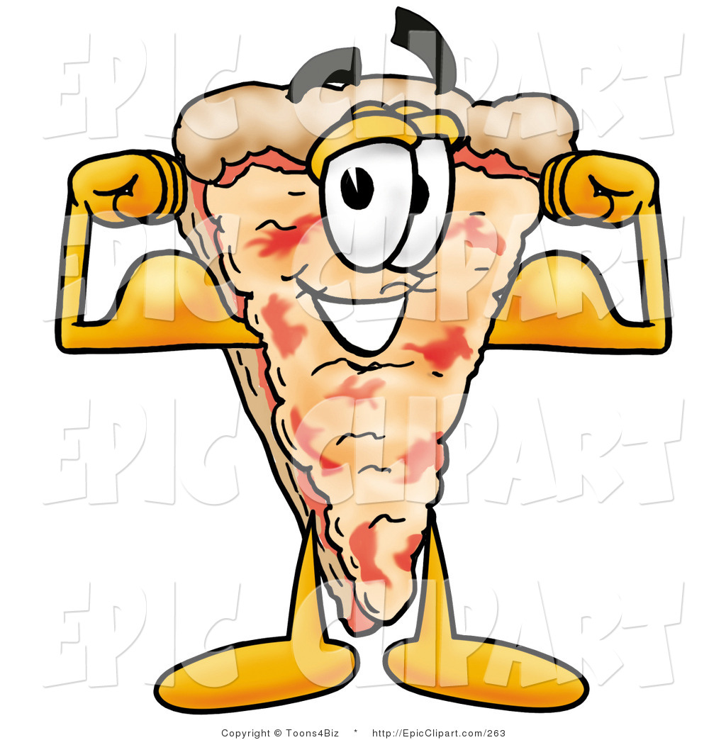 1024x1044 Clip Art Of A Strong Slice Of Pizza Mascot Cartoon Character