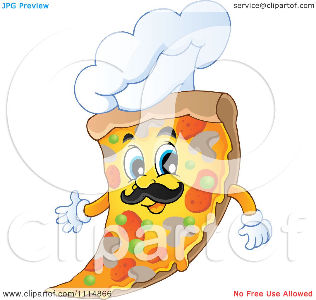 1080x1024 Clipart Italian Chef Pizza Slice With A Hat