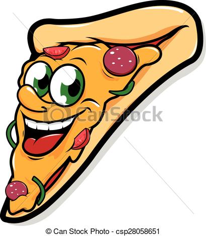 409x470 Happy Pizza Slice Character. Vector Illustration Of A Happy