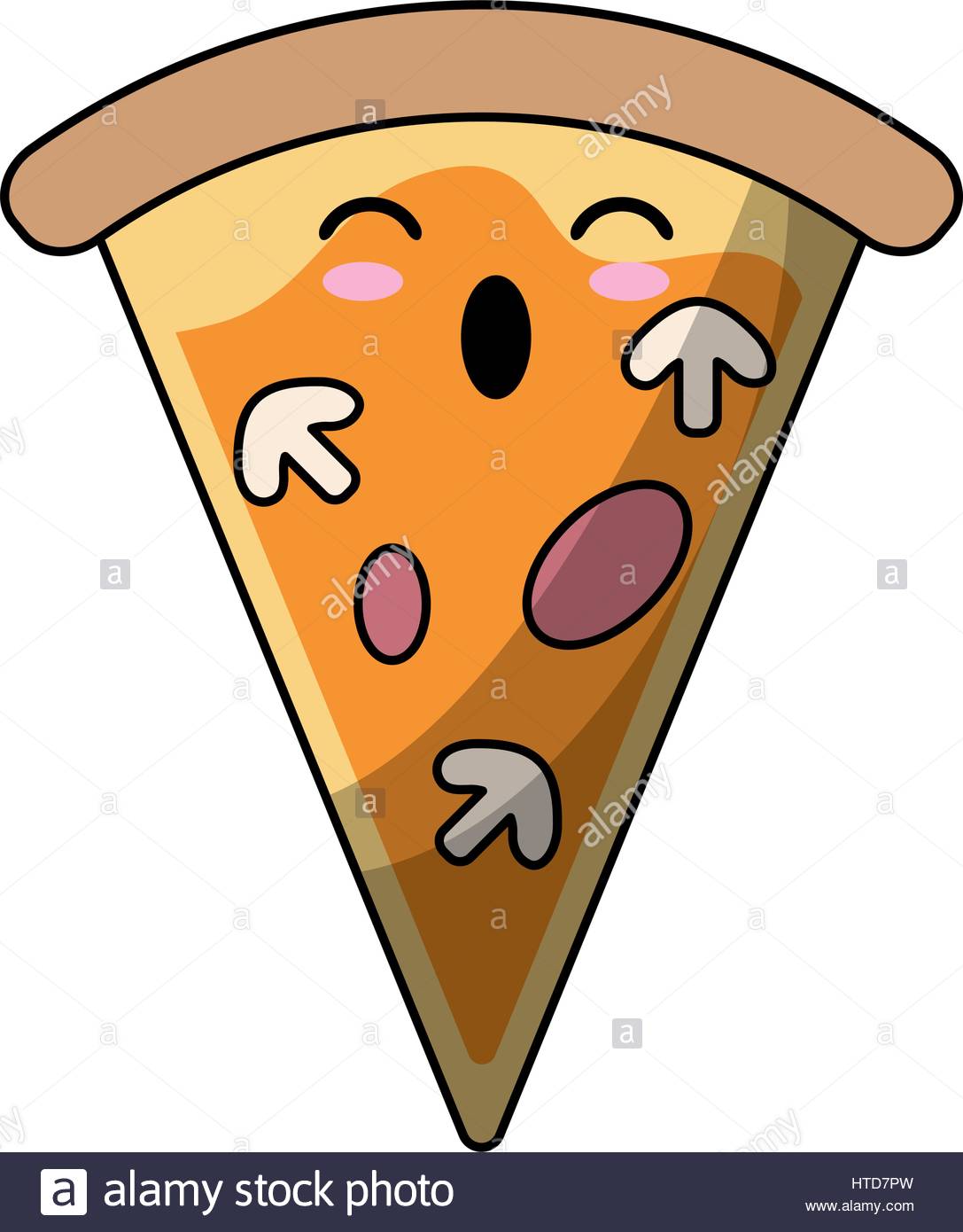 1087x1390 Kawaii Tasty Pizza Slice Icon Stock Vector Art Amp Illustration