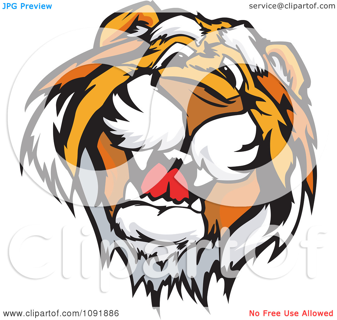 1080x1024 Cute Tiger Face Clip Art Clipart Panda