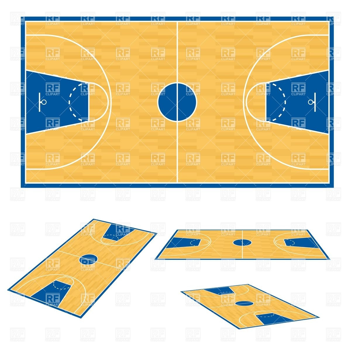 1200x1200 Basketball Court Floor Plan Royalty Free Vector Clip Art Image