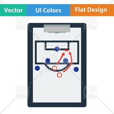 400x400 Flat Design Icon Of Soccer Coach Tablet With Game Plan Royalty