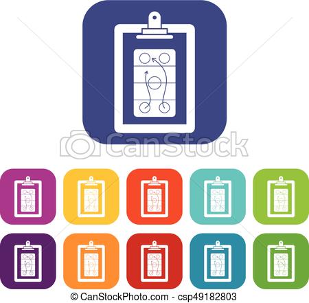450x441 Game Plan Icons Set Vector Illustration In Flat Style In Vector