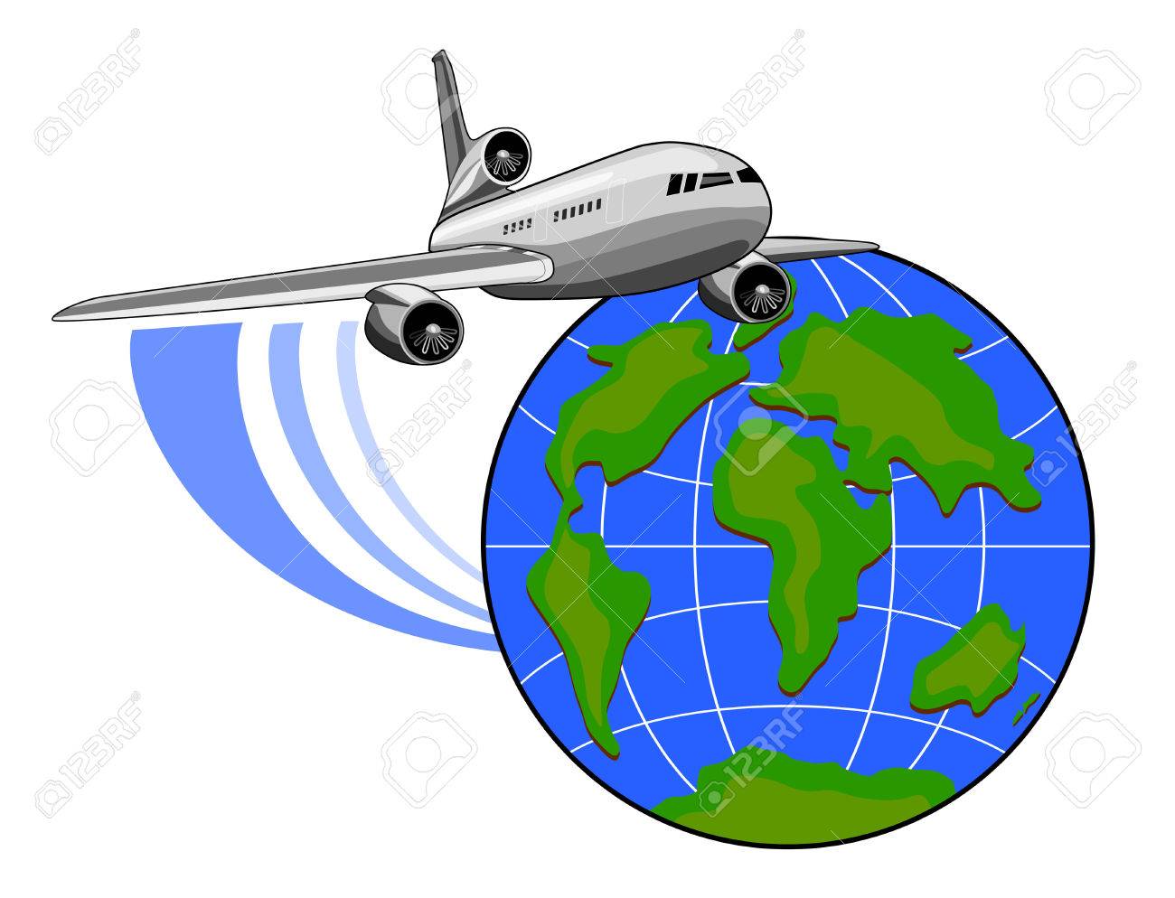1300x994 Plane Circling Globe Clipart Amp Plane Circling Globe Clip Art