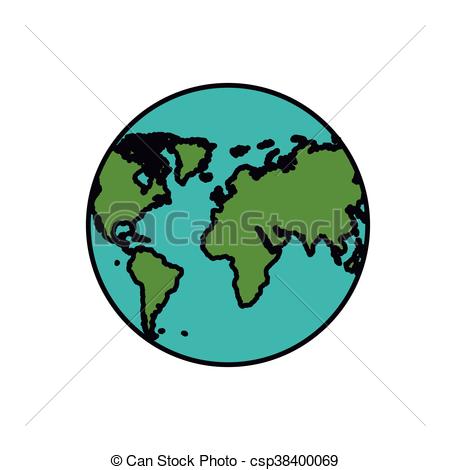 450x470 Planet Earth Isolated Icon Design, Vector Illustration Clip Art