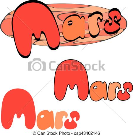 450x459 Red Planet Mars In The Space With Stars And Shuttles. Hand Eps
