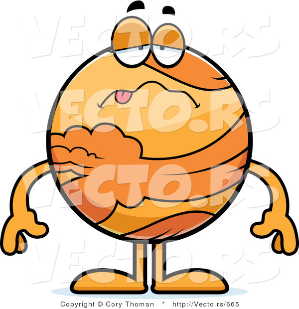 600x620 Cartoon Vector Of A Sick Planet Venus By Cory Thoman