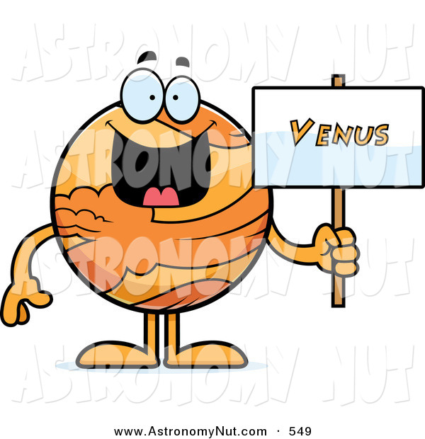 600x620 Clipart Of A Planet Venus Holding An Identifying Sign By Cory