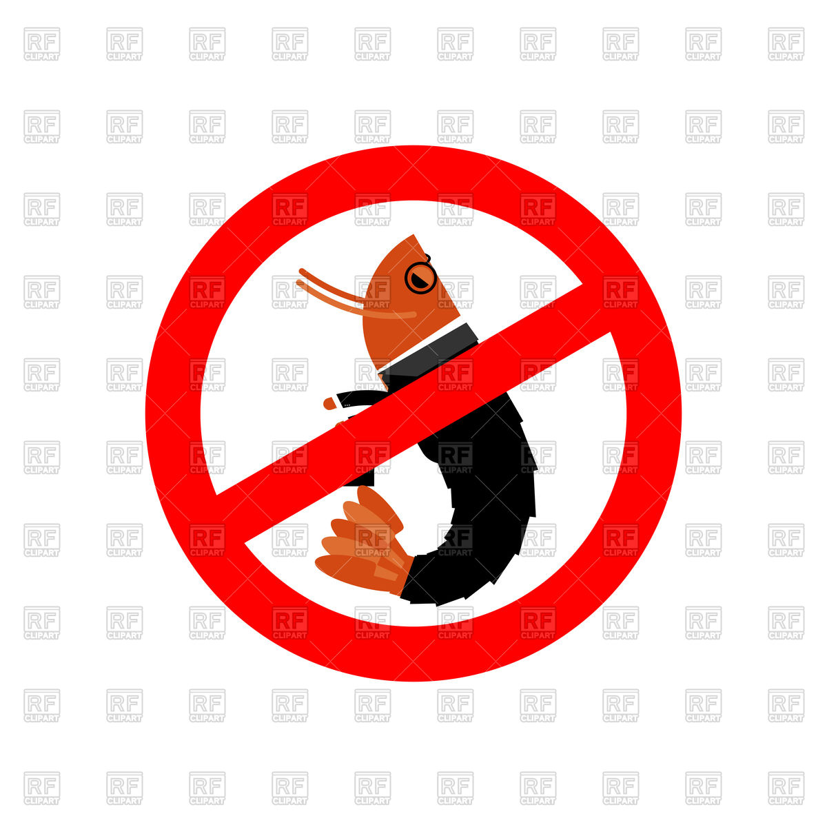 1200x1200 Stop Office Plankton Sign, Prohibited Shrimp In Suit Royalty Free