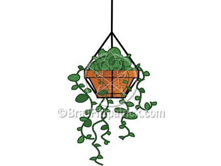 432x324 Clip Art Of A Cartoon Hanging Plant Clipart Hanging Plant