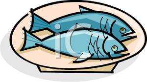 300x168 Clip Art Image Two Fish On A Plate