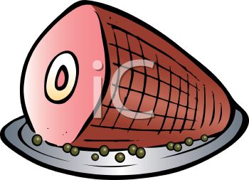 350x253 Picture Of A Bone In Ham On A Plate In A Vector Clip Art