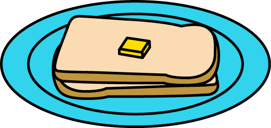549x260 Buttered Bread On A Plate Clip Art