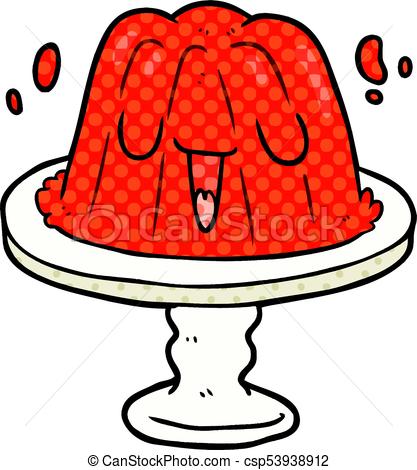 417x470 Cartoon Jelly On Plate Wobbling Vector Clip Art