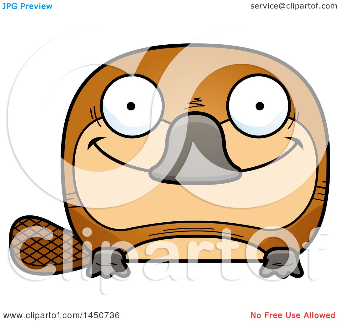 1080x1024 Clipart Graphic Of A Cartoon Happy Platypus Character Mascot
